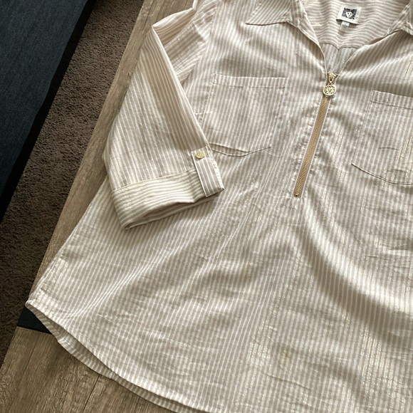 Zipper Blouse, Anne Klein, size Large - Picture 5 of 9